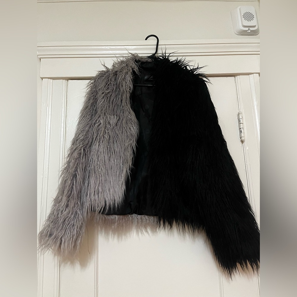 Foxblood Greyscale Shag Jacket